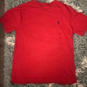 Boys Red V-Neck Polo Shirt